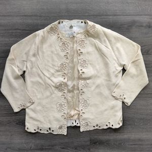 Vintage Vic & Vic Haute Couture Women's Size 40 Ivory Sweater Cardigan